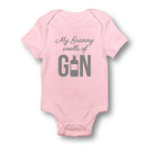 My Granny Smells Of Gin - Baby Bodysuit